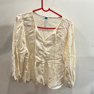 Eyelet button blouse